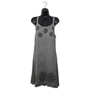 Daisy Island Dress Size Small Gray Black Vacation Beachy Boho Summer